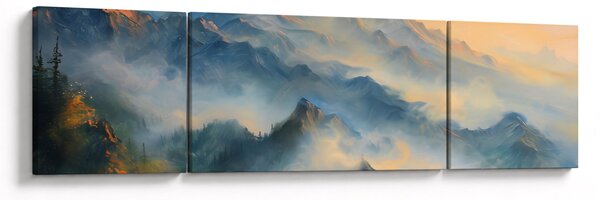 Obraz - Malovaná horská krajina (170x50 cm)