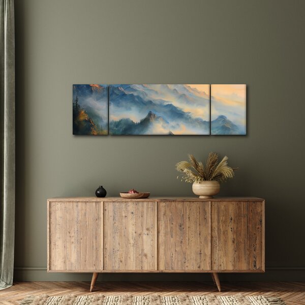 Obraz - Malovaná horská krajina (170x50 cm)