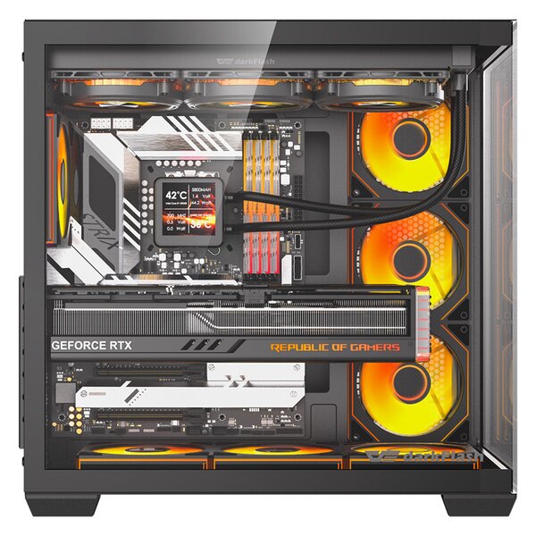 Počítačová skříň DarkFlash C280 (černá) + 7 ventilátorů