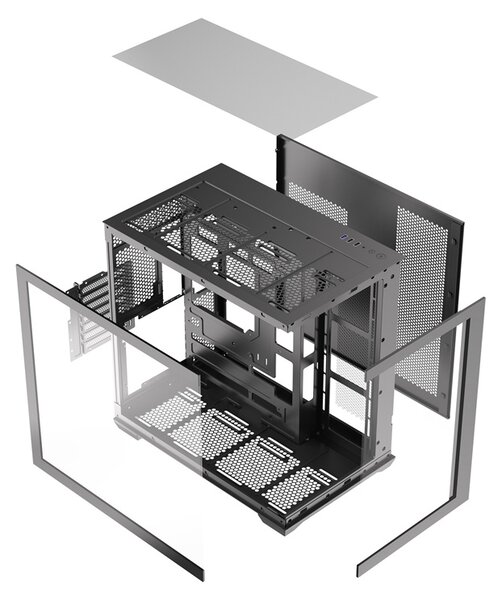 Počítačová skříň DarkFlash C280 (černá) + 7 ventilátorů