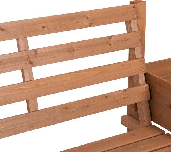Zahradní lavička Outsunny, pro 2 osoby, dřevěná lavička s květináčem, nosnost až 240 kg, 184 x 59 x 95 cm, tmavě hnědá | Aosom