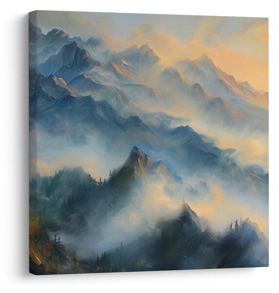 Obraz - Malovaná horská krajina (30x30 cm)