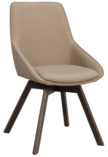 Rowico Béžová kožená otočná jídelní židle ALISON