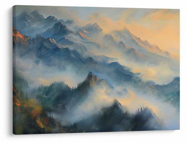 Obraz - Malovaná horská krajina (70x50 cm)