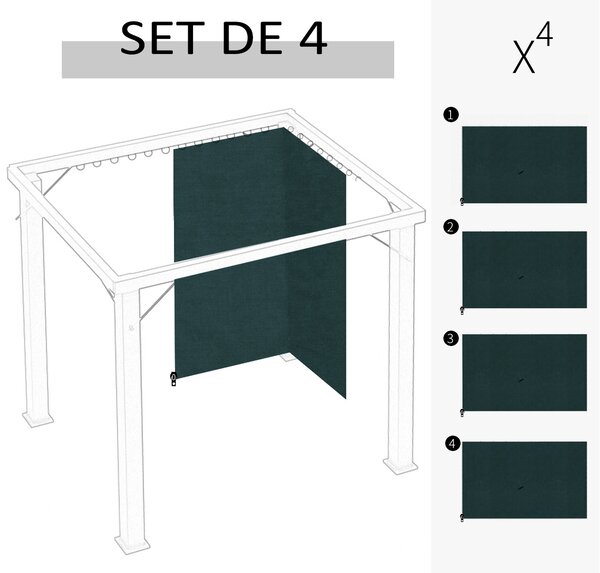 Outsunny 4 boční panely pro zahradní altán, tvrdost altánu 300 x 300 cm, ochrana před deštěm, větrem a sluncem, šedá | Aosom