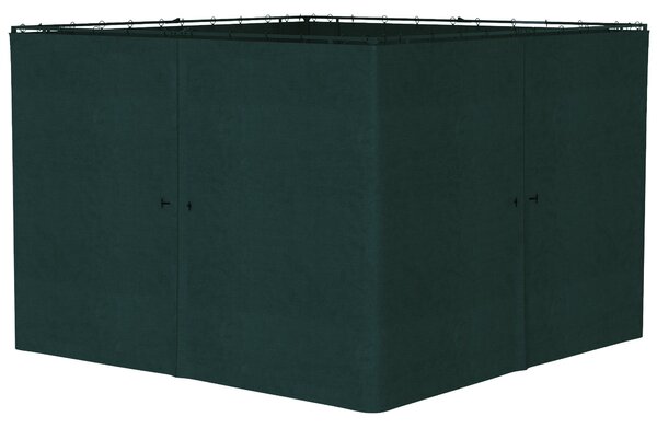 Outsunny 4 boční panely pro zahradní altán, tvrdost altánu 300 x 300 cm, ochrana před deštěm, větrem a sluncem, šedá | Aosom