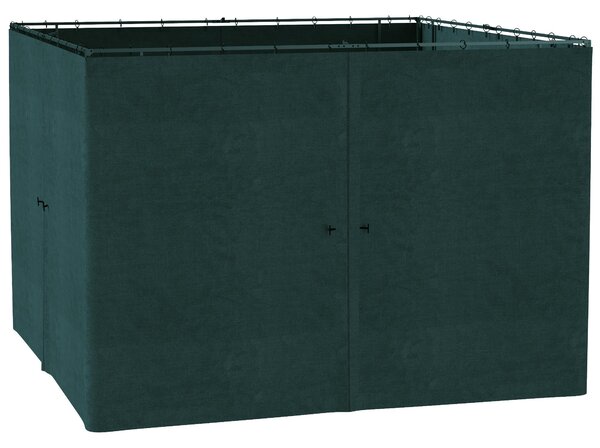 Outsunny 4 boční panely pro zahradní altán, tvrdost altánu 300 x 300 cm, ochrana před deštěm, větrem a sluncem, šedá | Aosom
