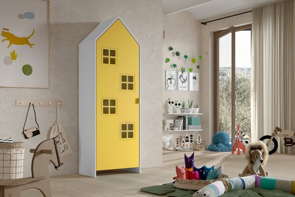 Vipack Žlutá lakovaná šatní skříň Casami 172 x 58 cm