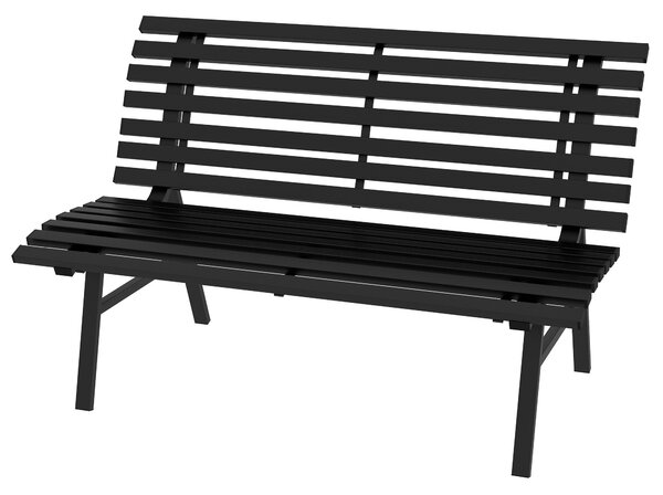 Outsunny Hliníková Zahradní Lavice pro 2 Osoby, Odolná Proti Počasí, UV-odolný Zahradní Nábytek s Designem Žaluzií, Parková Lavice s Nosností 240kg, B