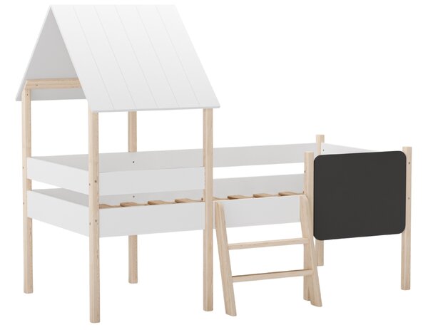Marckeric Bílá dětská vyvýšená postel Mint 90 x 190 cm
