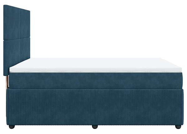 Box spring postel s matrací modrá 160 x 200 cm samet 3294680