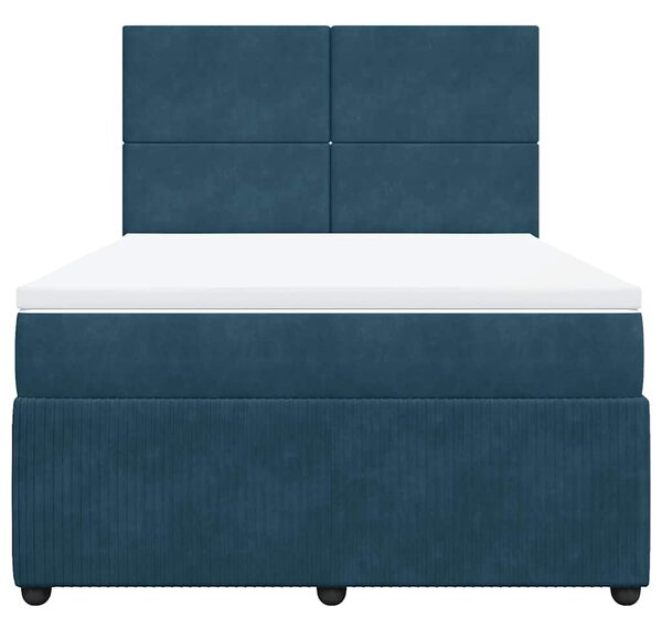 Box spring postel s matrací modrá 160 x 200 cm samet 3294680