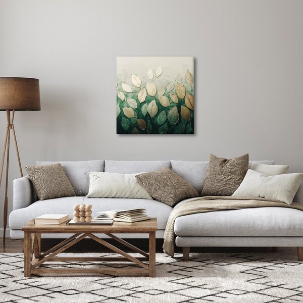 Obraz - Zlato-zelené listy (30x30 cm)