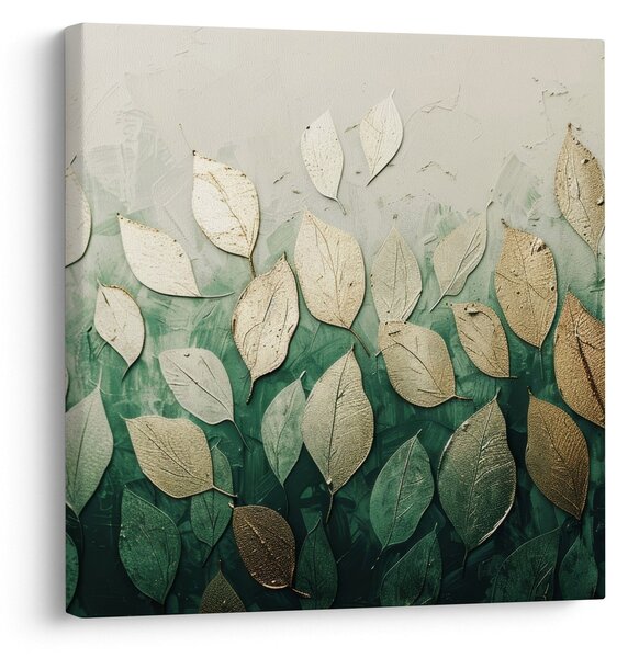 Obraz - Zlato-zelené listy (30x30 cm)