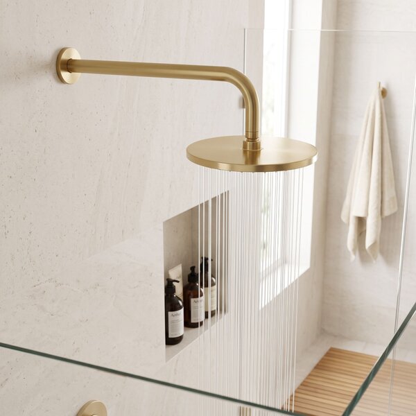 Kulaté sprchové rameno REA JS-9021 40cm Brush gold