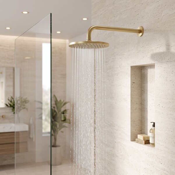 Kulaté sprchové rameno REA JS-9021 40cm Brush gold
