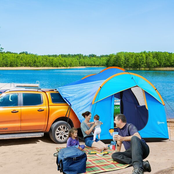 Outsunny Stan pro auta pro 6 osob, voděodolný stan 2000 mm s ochrannou vrstvou proti dešti pro SUV, stan s UV ochranou, slunečník na kempování, cestov