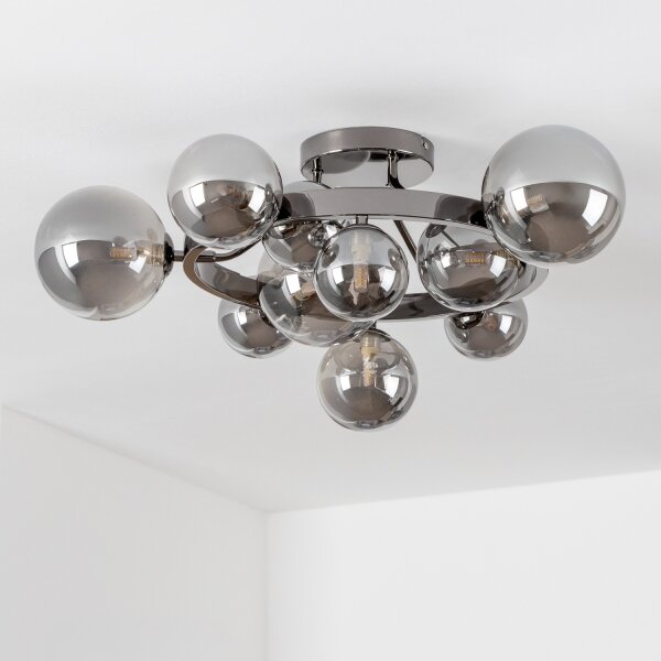 Brilagi - LED Přisazený lustr MILLA 10xG9/3W/230V černý chrom/kouřová