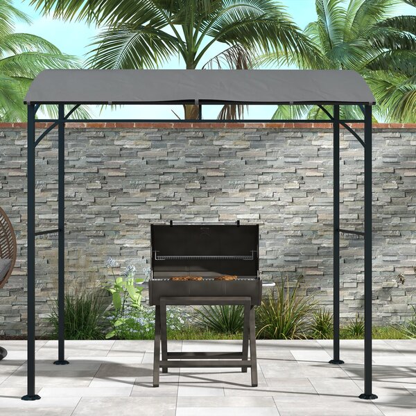 Grilovací pavilon Outsunny 215 x 150 x 220 cm, voděodolný zahradní pavilon s klenutou střechou, zahradní altánek s háčky, pavilon na grilování, zahrad