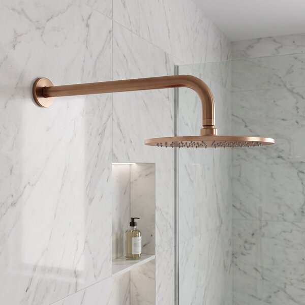 Kulaté sprchové rameno REA JS-9021 40cm Brush copper