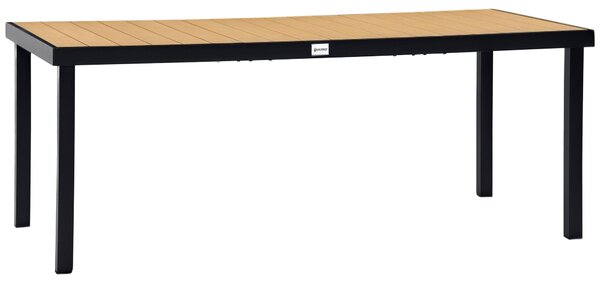 Outsunny Zahradní stůl pro 8 osob - Hliníkový jídelní stůl - Zahradní nábytek - Snadno udržovatelný plast - Přírodní + černý 190 x 90 x 74 cm | Aosom