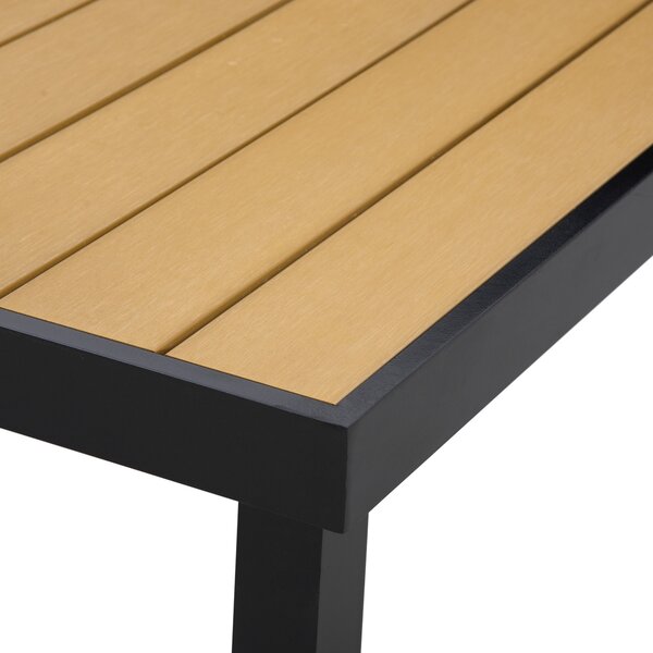 Outsunny Zahradní stůl pro 8 osob - Hliníkový jídelní stůl - Zahradní nábytek - Snadno udržovatelný plast - Přírodní + černý 190 x 90 x 74 cm | Aosom