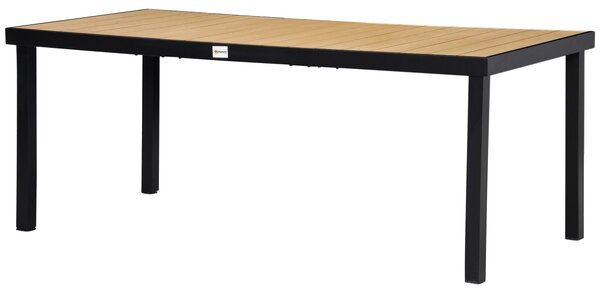 Outsunny Zahradní stůl pro 8 osob - Hliníkový jídelní stůl - Zahradní nábytek - Snadno udržovatelný plast - Přírodní + černý 190 x 90 x 74 cm | Aosom