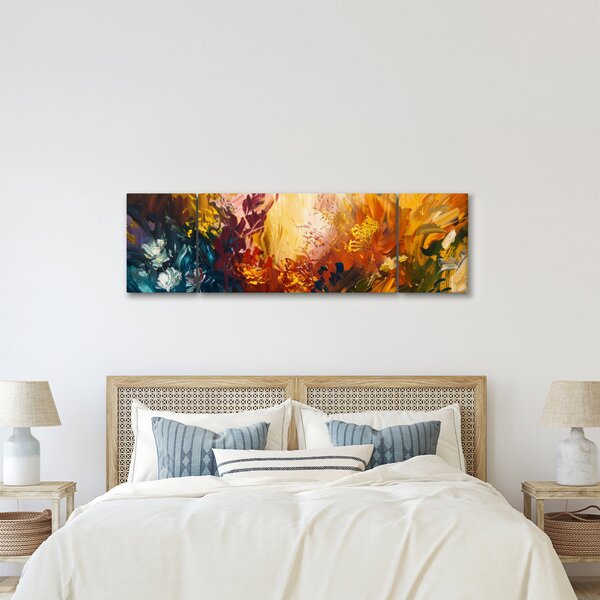 Obraz - Abstraktní malba květin (170x50 cm)