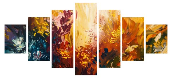 Obraz - Abstraktní malba květin (210x100 cm)