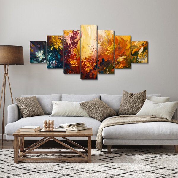 Obraz - Abstraktní malba květin (210x100 cm)