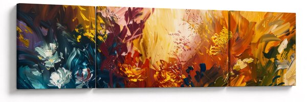 Obraz - Abstraktní malba květin (170x50 cm)