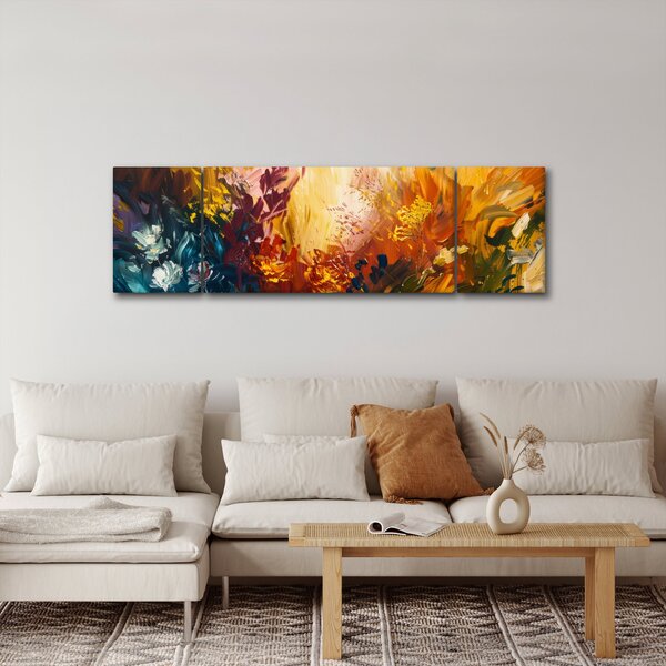 Obraz - Abstraktní malba květin (170x50 cm)