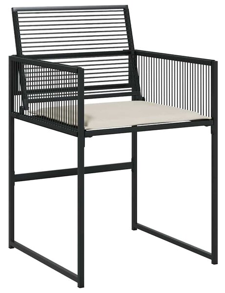 13dílný zahradní jídelní set s poduškami černý polyratan 3295027