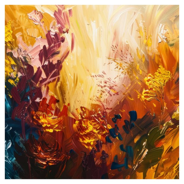 Obraz - Abstraktní malba květin (30x30 cm)