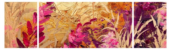 Obraz - Abstraktní malba květin II. (170x50 cm)