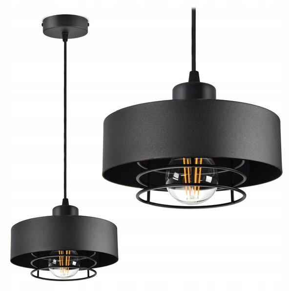 Závěsné svítidlo Luxolar černé kovové E27 1-bodové 60 W