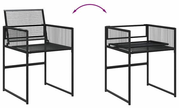 9dílný zahradní jídelní set černý polyratan 3295038
