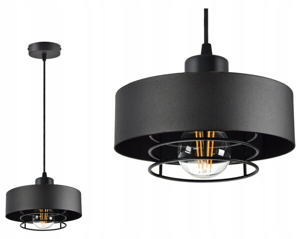Závěsné svítidlo Luxolar černé kovové E27 1-bodové 60 W