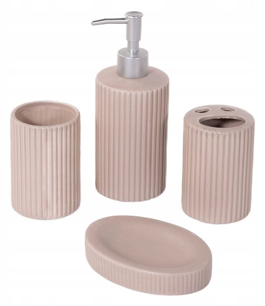 Sada koupelnových doplňků Bathroom Solutions, 4 díly, béžová