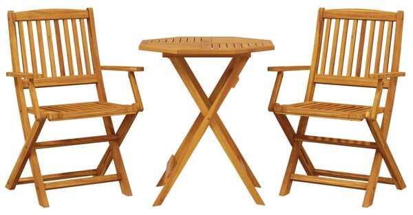 3dílný skládací bistro set masivní akáciové dřevo 3295252