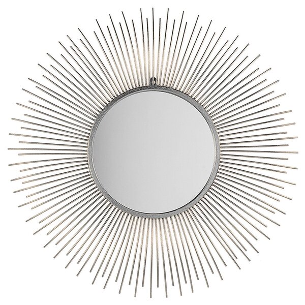 Stříbrné nástěnné zrcadlo ø80 cm CILLY