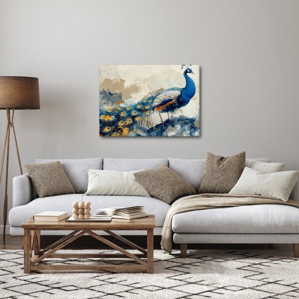 Obraz - Páv, malba (70x50 cm)