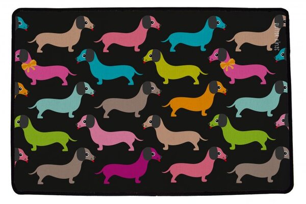 Rohožka dachshunds in colours, 90 x 60 cm