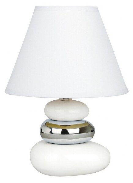 Stolní lampa noční kamínky do ložnice E14 keramická 25 cm SALEM Rabalux