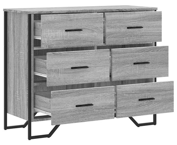 Komoda šedá sonoma 91 x 35,5 x 74,5 cm kompozitní dřevo 3295305