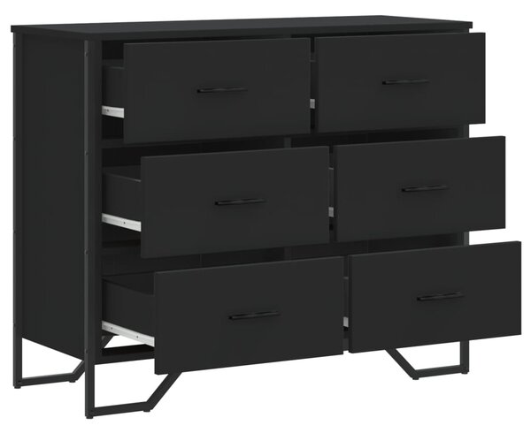 Komoda černá 91 x 35,5 x 74,5 cm kompozitní dřevo 3295302