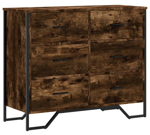 Komoda kouřový dub 91 x 35,5 x 74,5 cm kompozitní dřevo 3295304