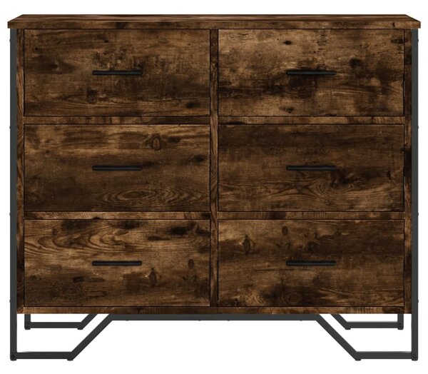 Komoda kouřový dub 91 x 35,5 x 74,5 cm kompozitní dřevo 3295304