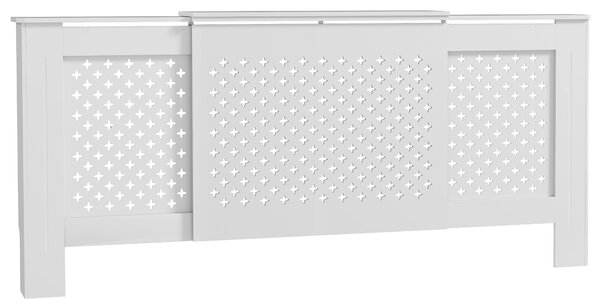 HOMCOM Nastavitelný kryt radiátorů v moderním designu včelí plástve 136-200 x 21,5 x 91,7 cm - Dřevěný kryt radiátorů pro ložnici a obývací pokoj - Bí