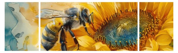 Obraz - Včelka, akvarel (170x50 cm)